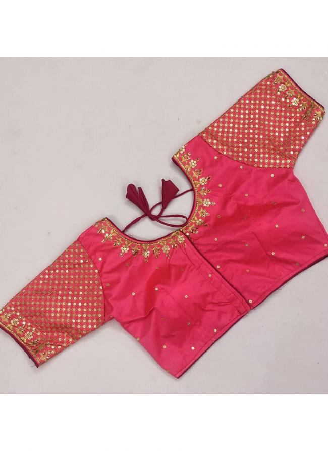 Malai Rani Pink Wedding Wear Embroidery Work Blouse